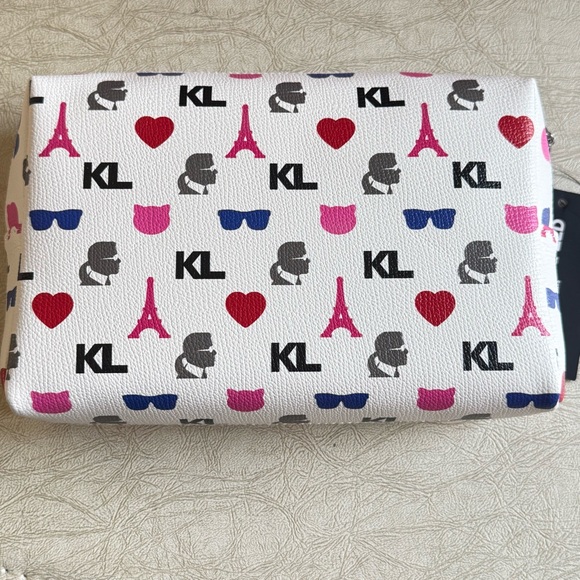 New KARL LAGERFELD PARIS Mini Printed Cosmetic Bag - Picture 10 of 10